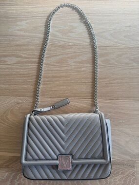 Victoria's Secret Grey Faux Leather Crossbody Bag